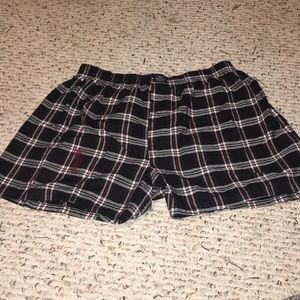 Black red and white checkered boxers.